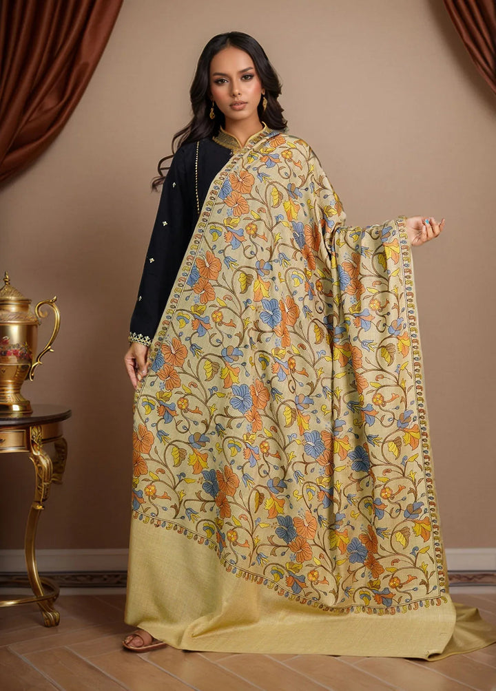 Sanaulla Exclusive Range Pashmina Shawl D-47 Brown - Winter Collection