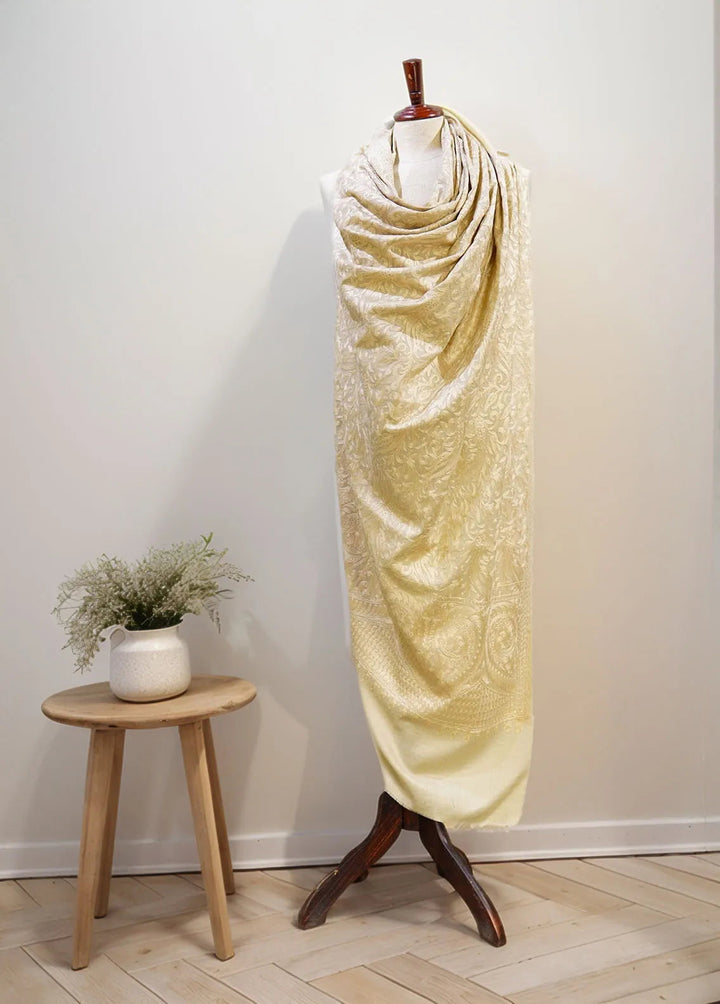 Sanaulla Exclusive Range Pashmina Shawl D-48 Light Grey - Winter Collection