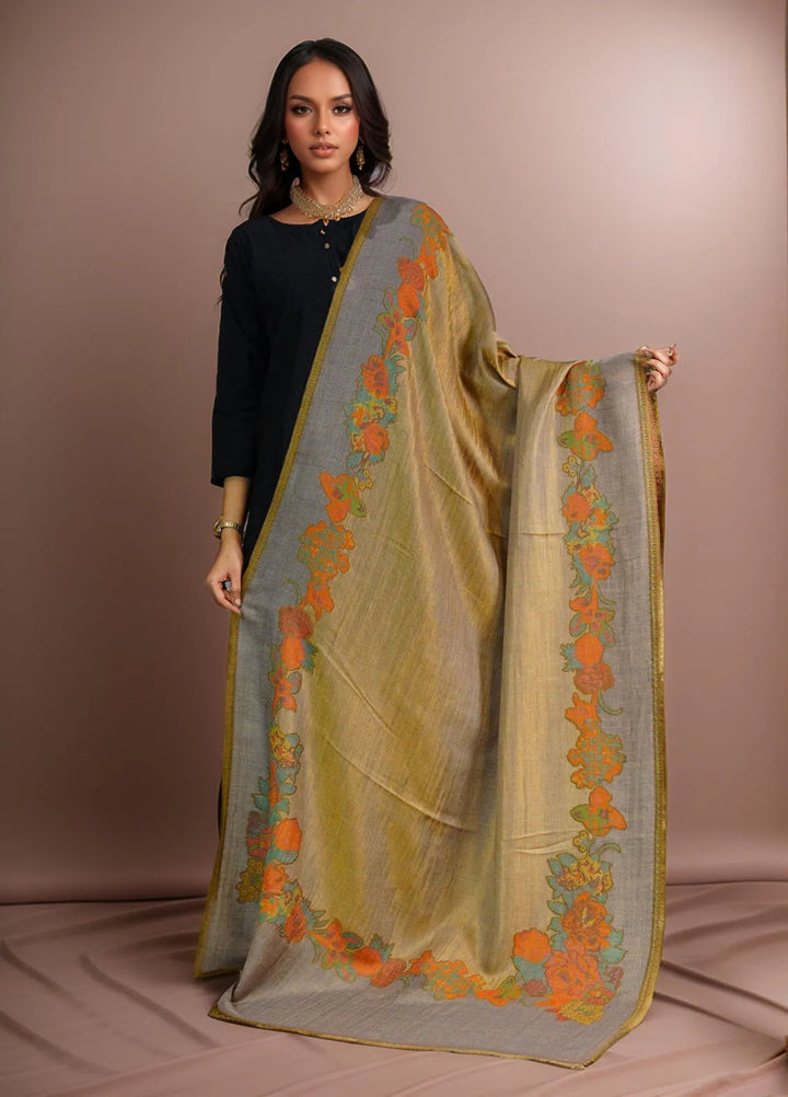 Sanaulla Exclusive Range Pashmina Shawl D-54 Beige - Winter Collection