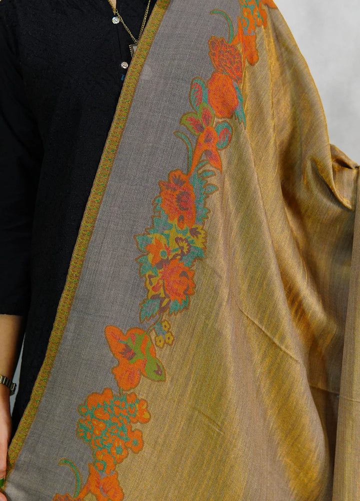 Sanaulla Exclusive Range Pashmina Shawl D-54 Beige - Winter Collection