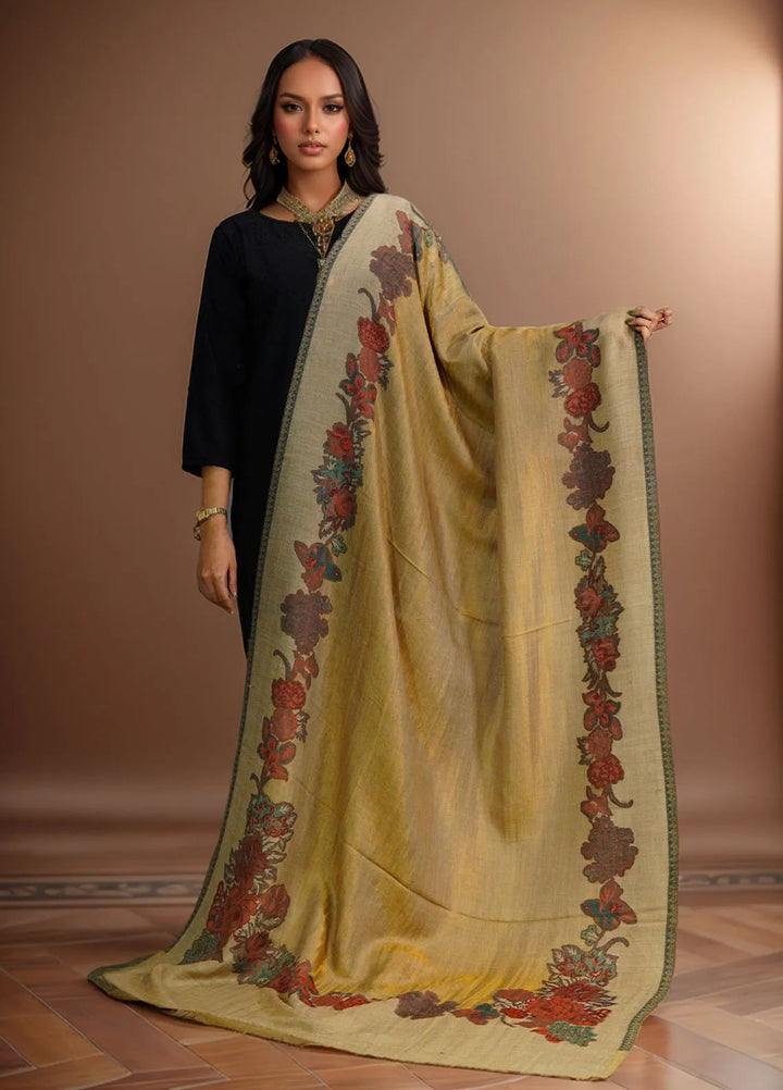 Sanaulla Exclusive Range Pashmina Shawl D-54 Brown 2 - Winter Collection