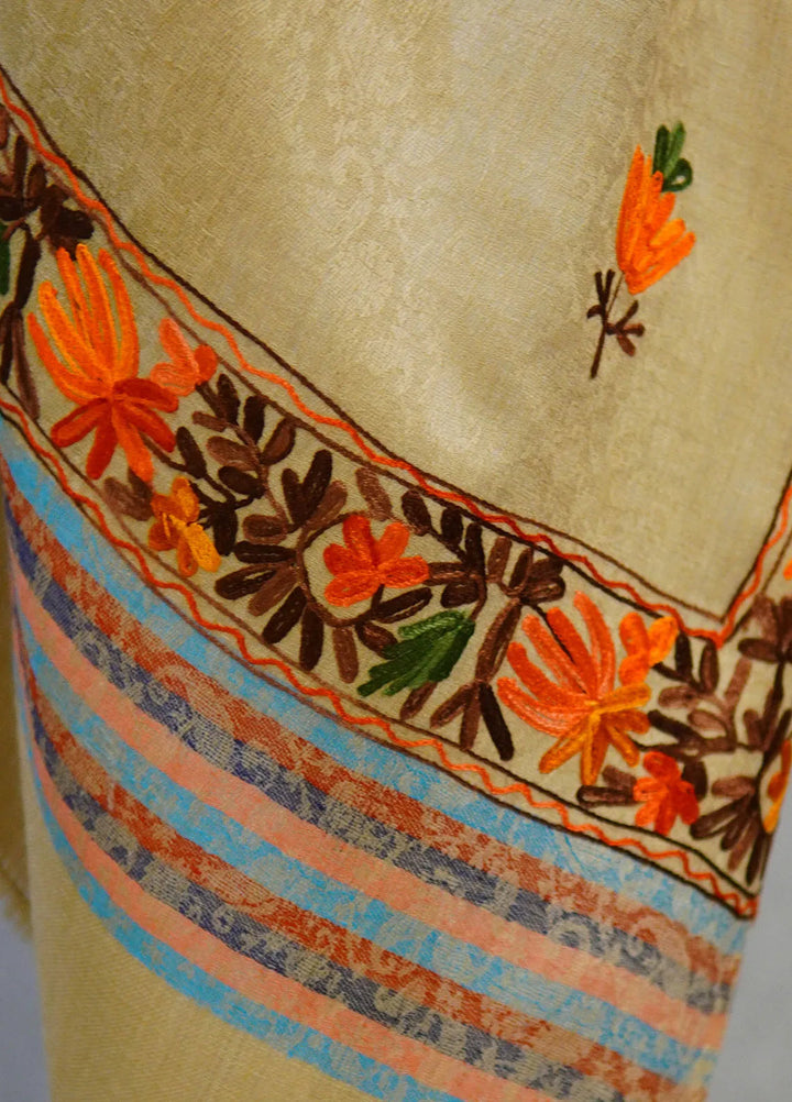 Sanaulla Exclusive Range Pashmina Shawl D-55 Brown 11 - Winter Collection