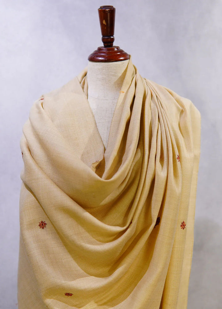 Sanaulla Exclusive Range Pashmina Shawl D-58 Cream - Winter Collection