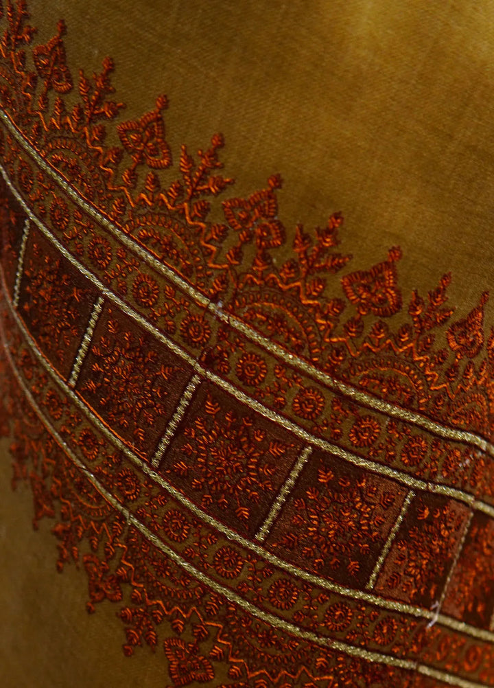 Sanaulla Exclusive Range Pashmina Shawl D-58 Dark Brown - Winter Collection