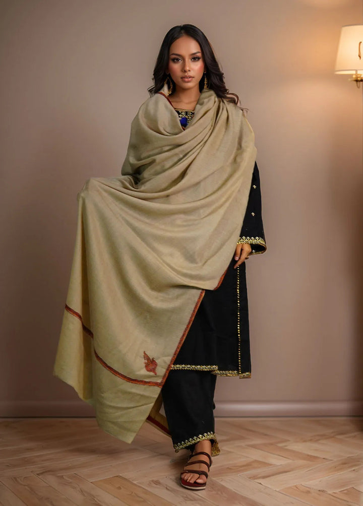 Sanaulla Exclusive Range Pashmina Shawl D-62 Brown 1 - Winter Collection
