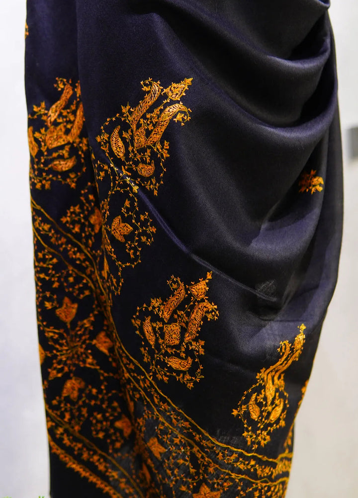 Sanaulla Exclusive Range Pashmina Shawl D-7 Black 1 - Winter Collection