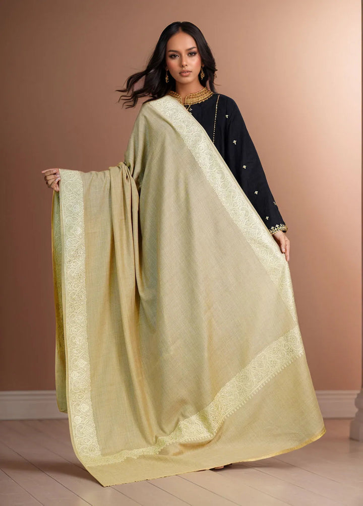 Sanaulla Exclusive Range Pashmina Shawl D-9 Camel - Winter Collection