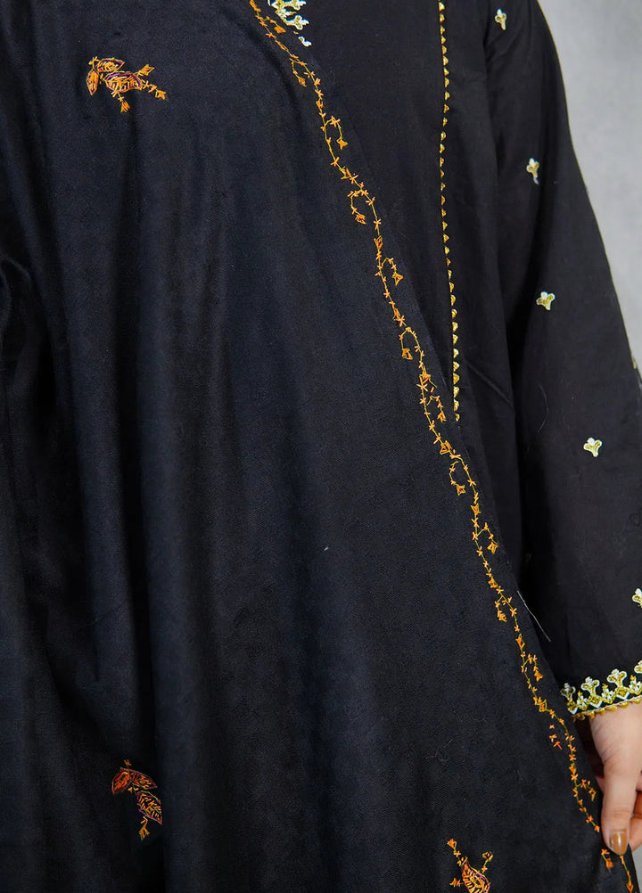 Sanaulla Exclusive Range Pashmina Shawl KPS D-10 Black 1 - Winter Collection