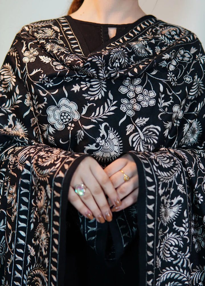 Sanaulla Exclusive Range Pashmina Shawl KPS D-104 Black - Winter Collection