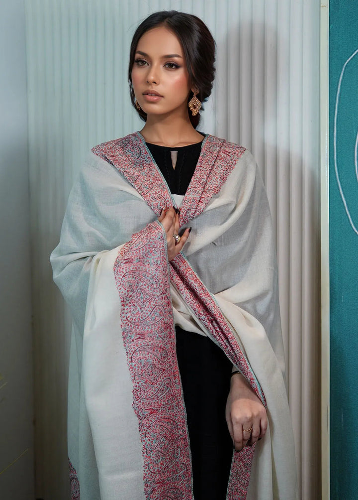 Sanaulla Exclusive Range Pashmina Shawl KPS D-129 Cream - Winter Collection