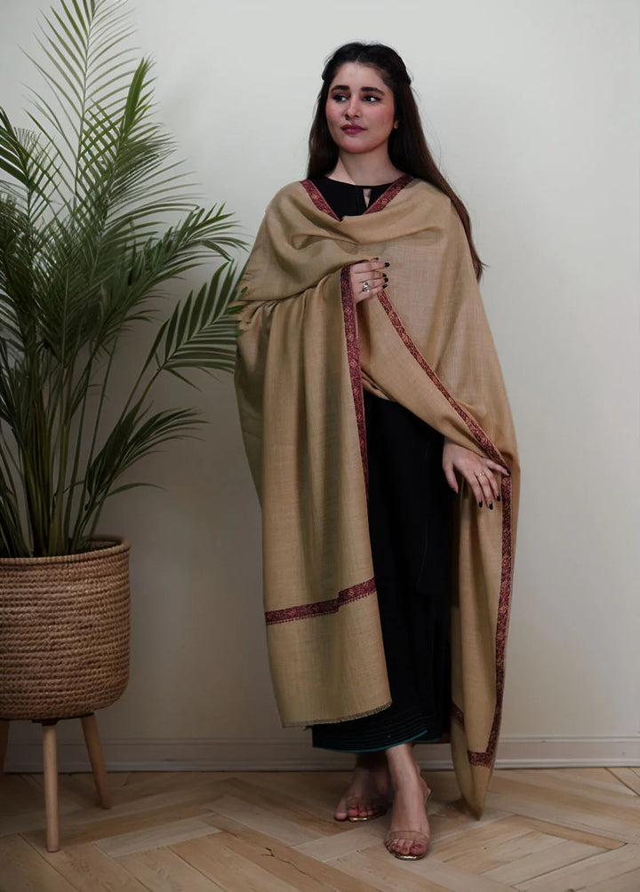 Sanaulla Exclusive Range Pashmina Shawl KPS D-13 Brown - Winter Collection