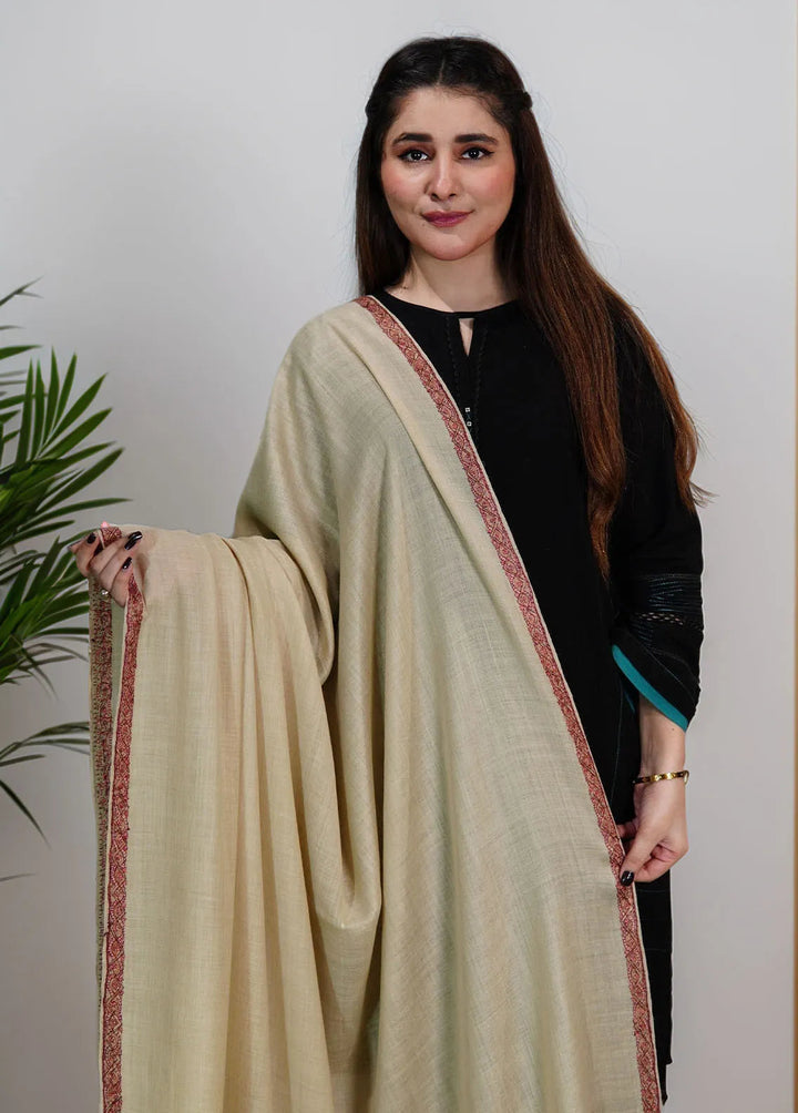 Sanaulla Exclusive Range Pashmina Shawl KPS D-13 Cream 3 - Winter Collection
