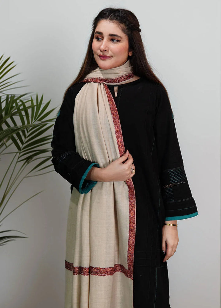 Sanaulla Exclusive Range Pashmina Shawl KPS D-13 Fawn - Winter Collection