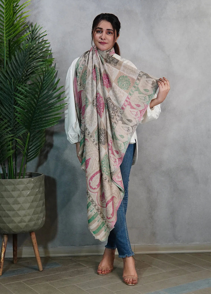 Sanaulla Exclusive Range Pashmina Shawl KPS D-18 Multi 23 - Winter Collection
