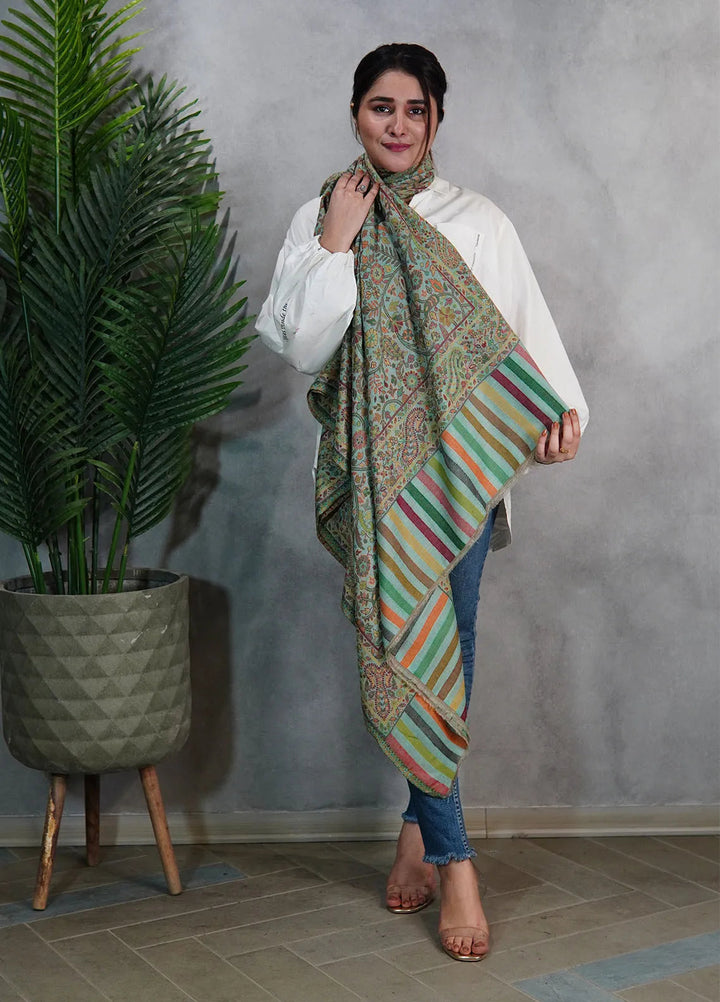 Sanaulla Exclusive Range Pashmina Shawl KPS D-18 Multi 24 - Winter Collection