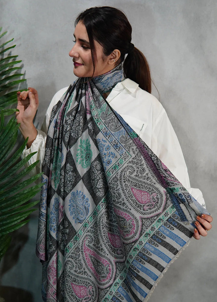 Sanaulla Exclusive Range Pashmina Shawl KPS D-18 Multi 32 - Winter Collection
