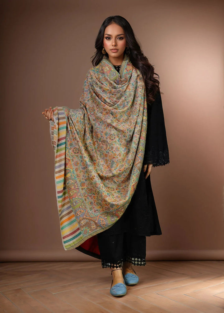 Sanaulla Exclusive Range Pashmina Shawl KPS D-18 Multi 6 - Winter Collection