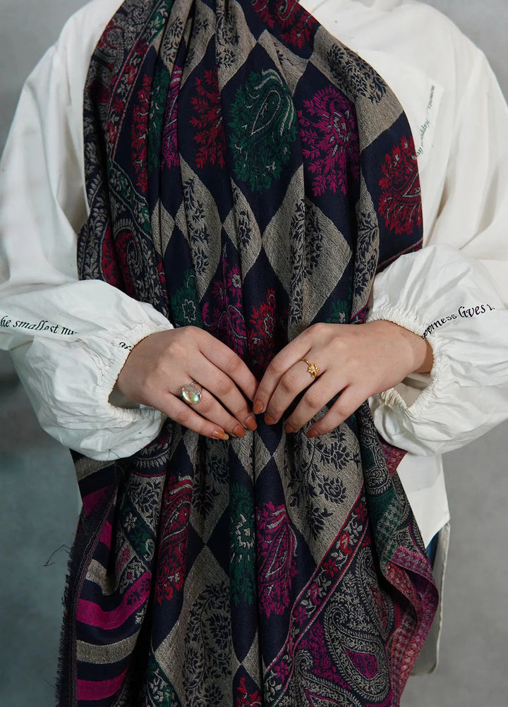 Sanaulla Exclusive Range Pashmina Shawl KPS D-18 Multi 7 - Winter Collection