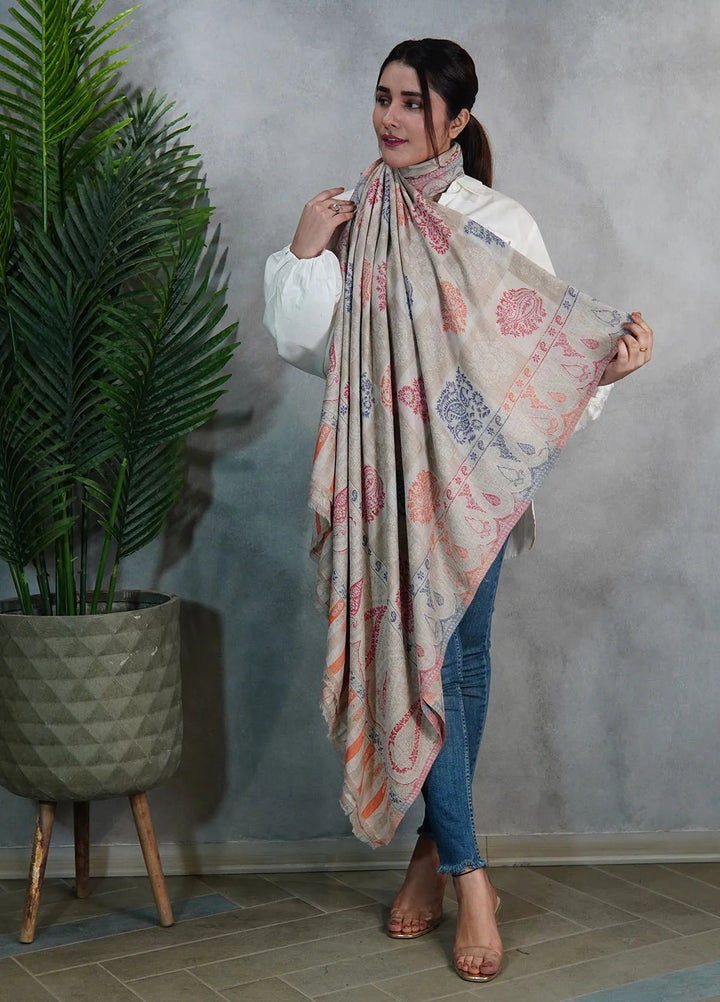 Sanaulla Exclusive Range Pashmina Shawl KPS D-18 Multi 8 - Winter Collection