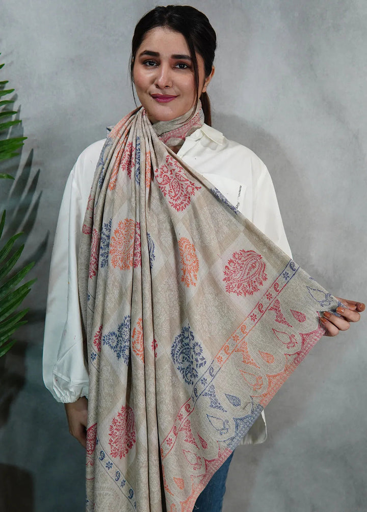 Sanaulla Exclusive Range Pashmina Shawl KPS D-18 Multi 8 - Winter Collection