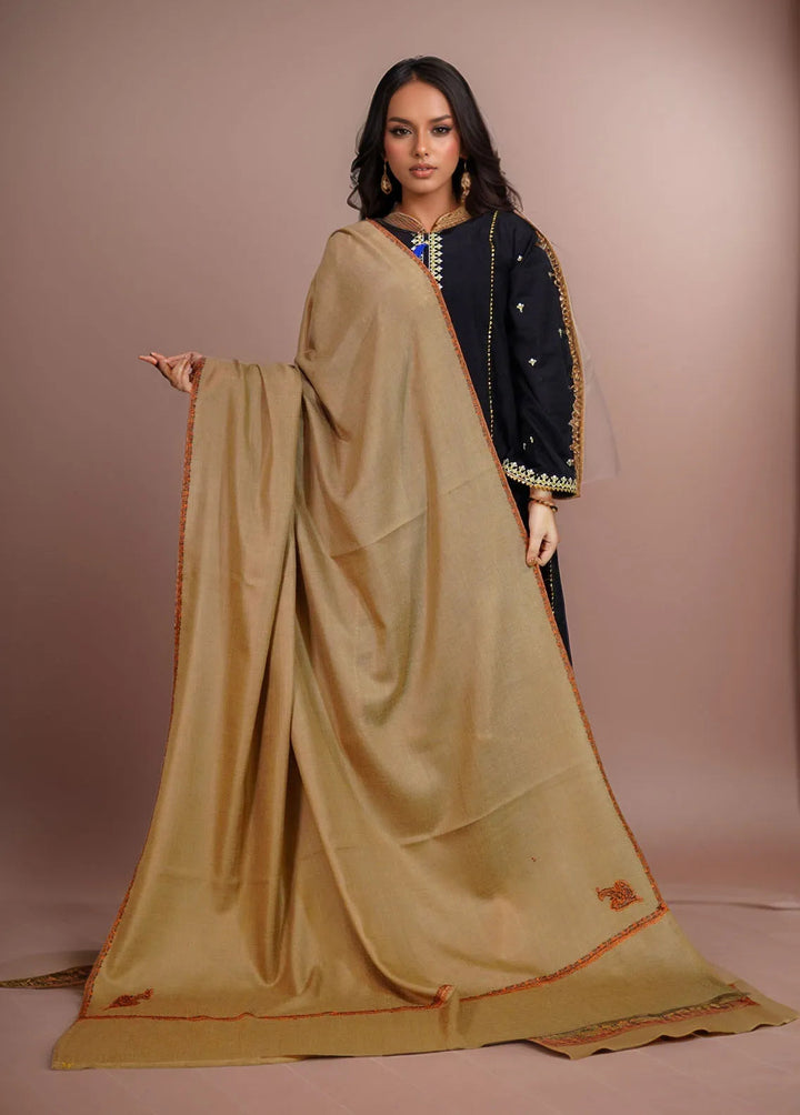 Sanaulla Exclusive Range Pashmina Shawl KPS D-19 Dark Brown - Winter Collection