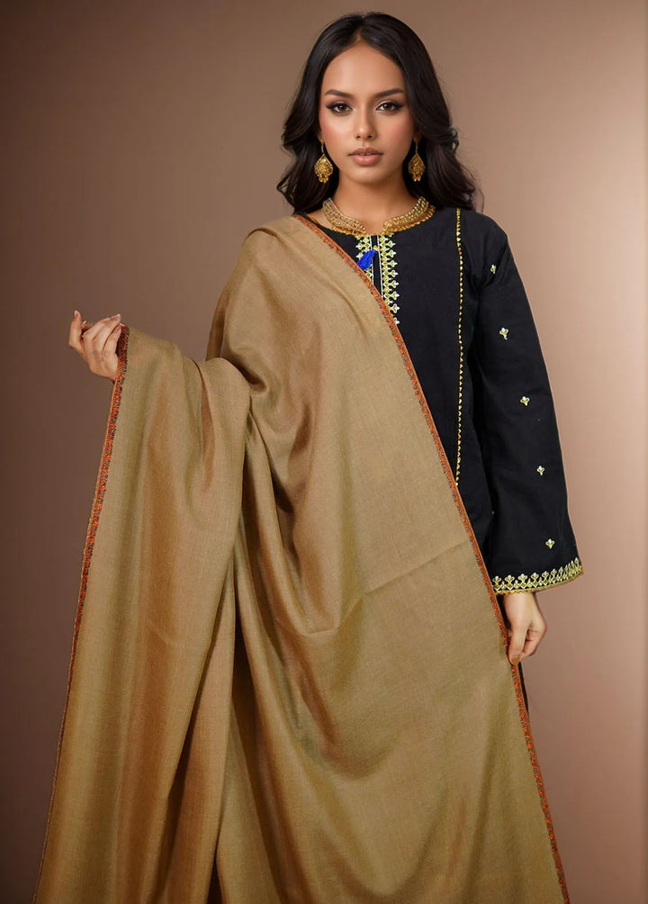 Sanaulla Exclusive Range Pashmina Shawl KPS D-19 Dark Brown - Winter Collection