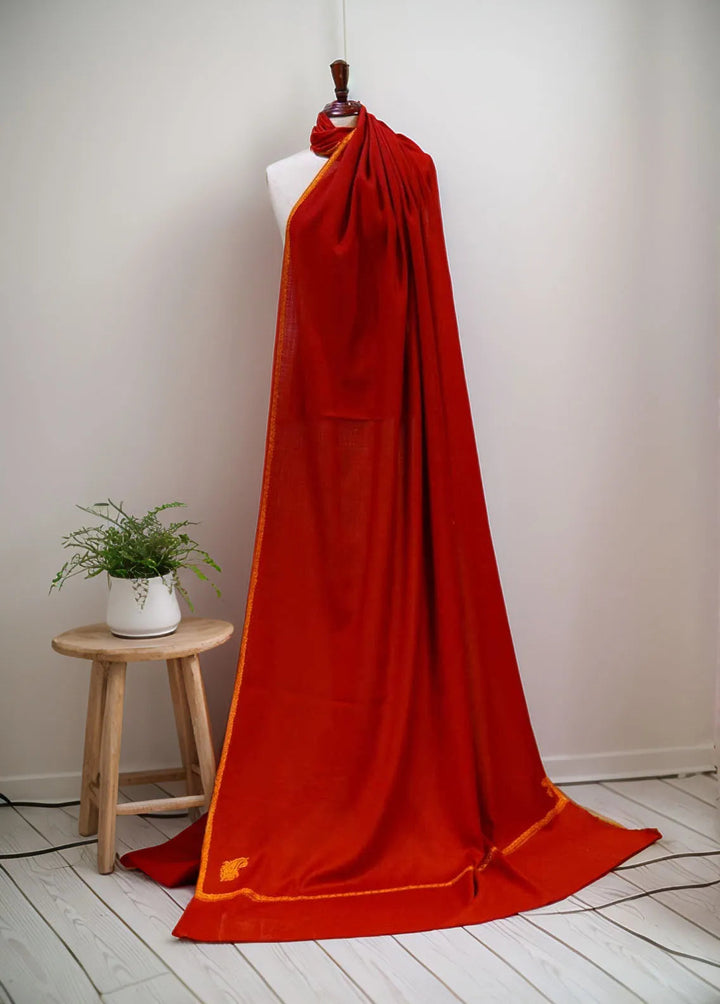 Sanaulla Exclusive Range Pashmina Shawl KPS D-19 Mehroon - Winter Collection