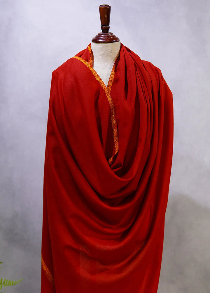 Sanaulla Exclusive Range Pashmina Shawl KPS D-19 Mehroon - Winter Collection