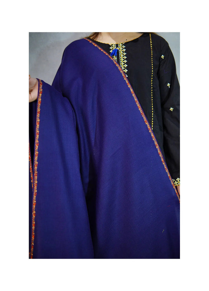 Sanaulla Exclusive Range Pashmina Shawl KPS D-19 Navy Blue 2 - Winter Collection