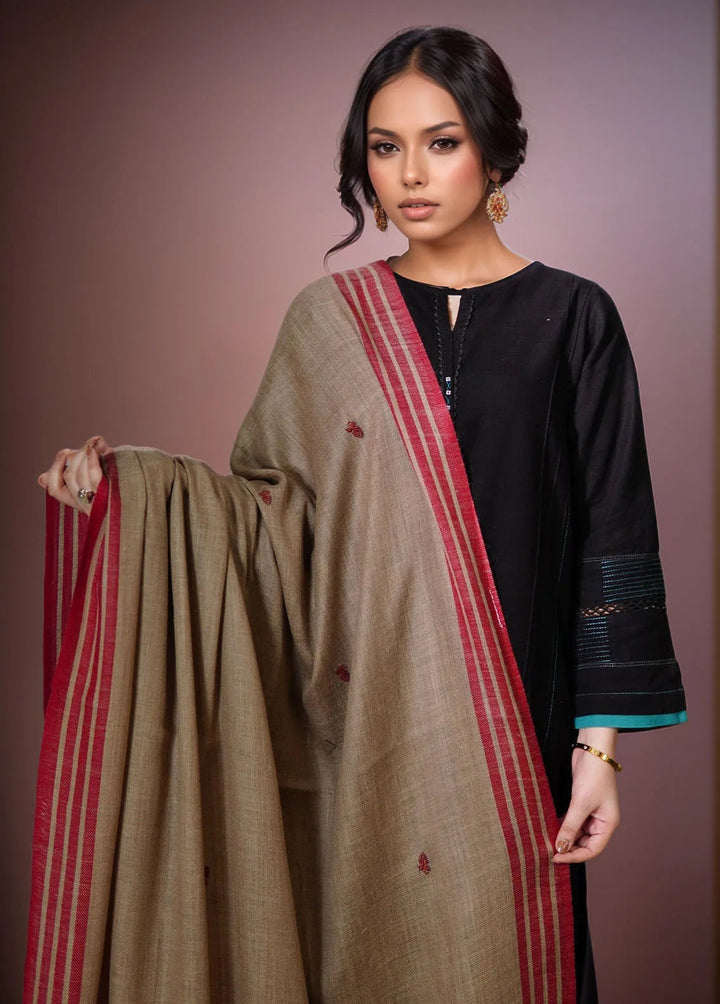 Sanaulla Exclusive Range Pashmina Shawl KPS D-2 Dark Brown 1 - Winter Collection