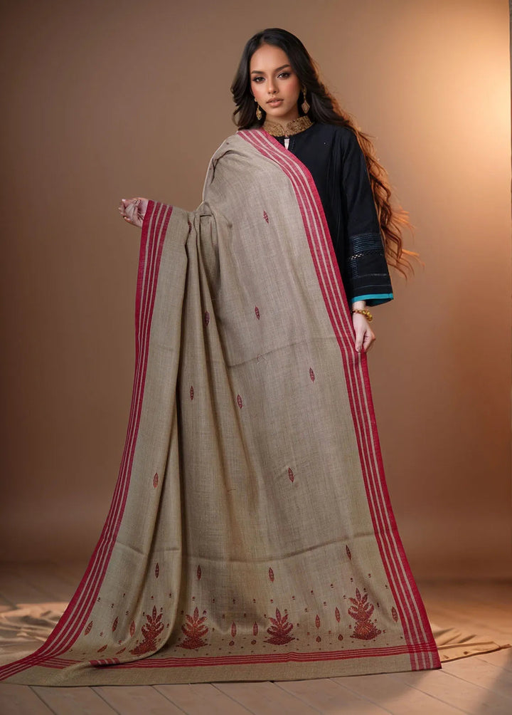Sanaulla Exclusive Range Pashmina Shawl KPS D-2 Dark Brown 3 - Winter Collection