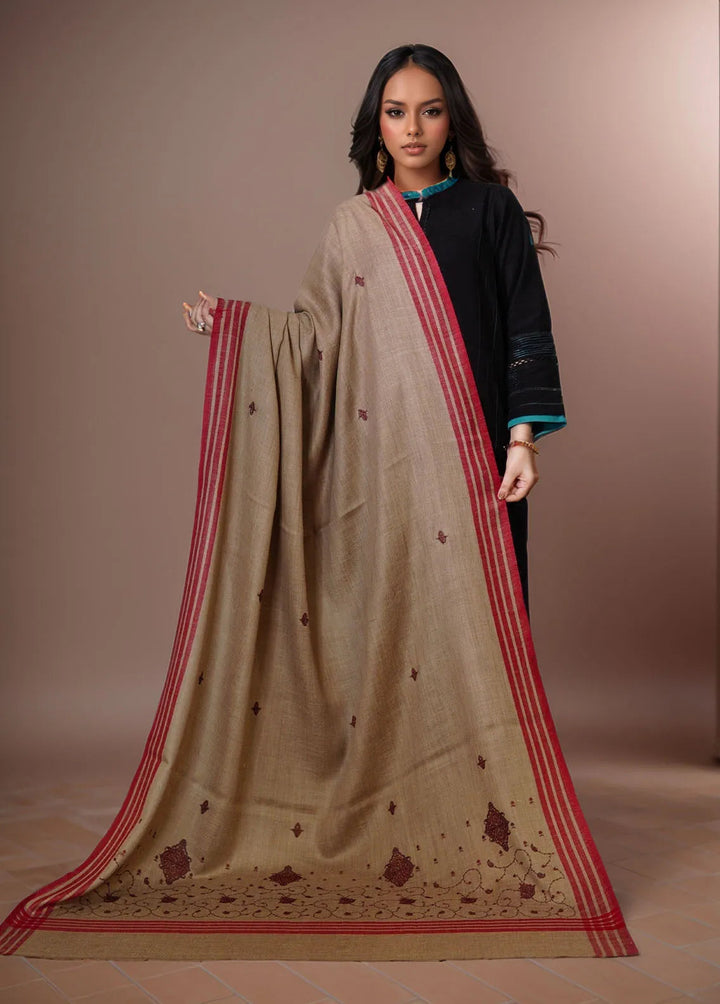 Sanaulla Exclusive Range Pashmina Shawl KPS D-2 Dark Brown 4 - Winter Collection