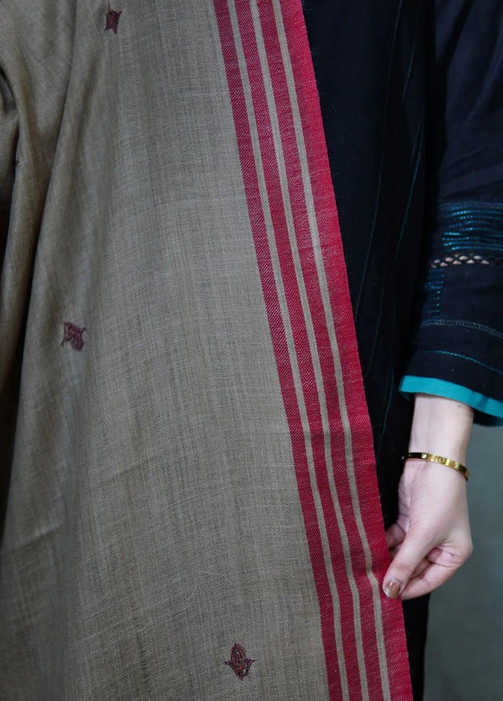 Sanaulla Exclusive Range Pashmina Shawl KPS D-2 Dark Brown 4 - Winter Collection