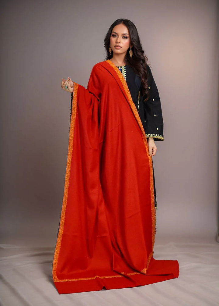 Sanaulla Exclusive Range Pashmina Shawl KPS D-28 Mehroon - Winter Collection