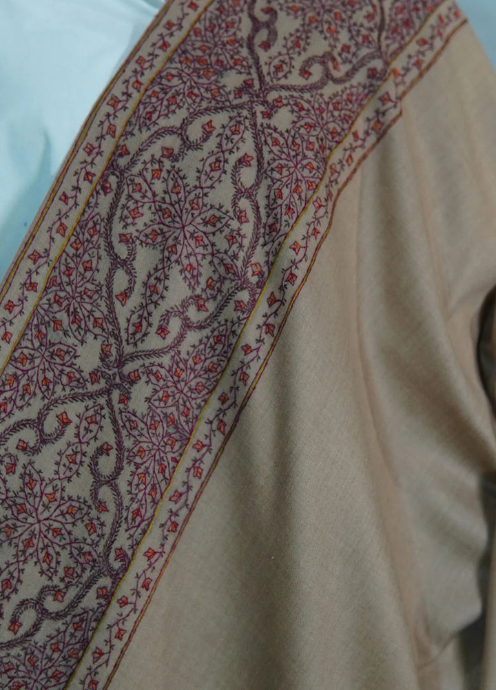 Sanaulla Exclusive Range Pashmina Shawl KPS D-33 Brown 1 - Winter Collection
