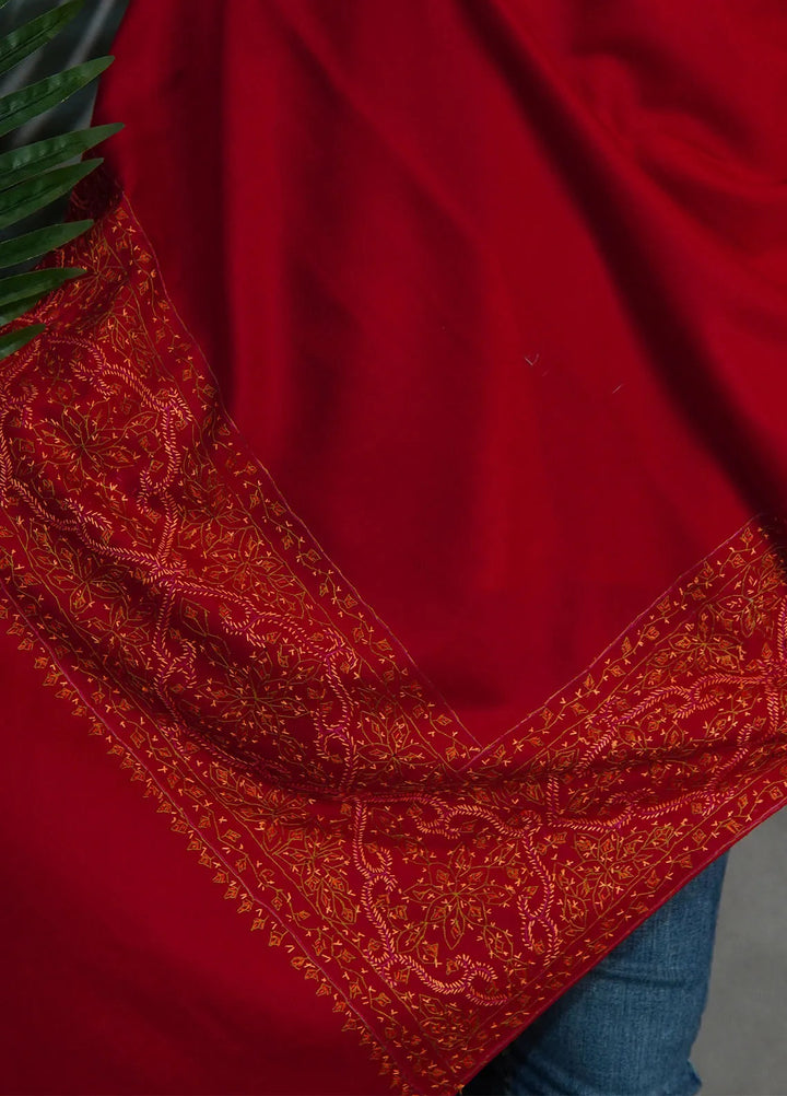 Sanaulla Exclusive Range Pashmina Shawl KPS D-33 Mehroon 1 - Winter Collection