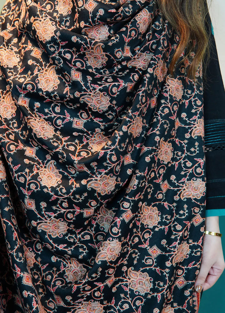 Sanaulla Exclusive Range Pashmina Shawl KPS D-34 Black - Winter Collection