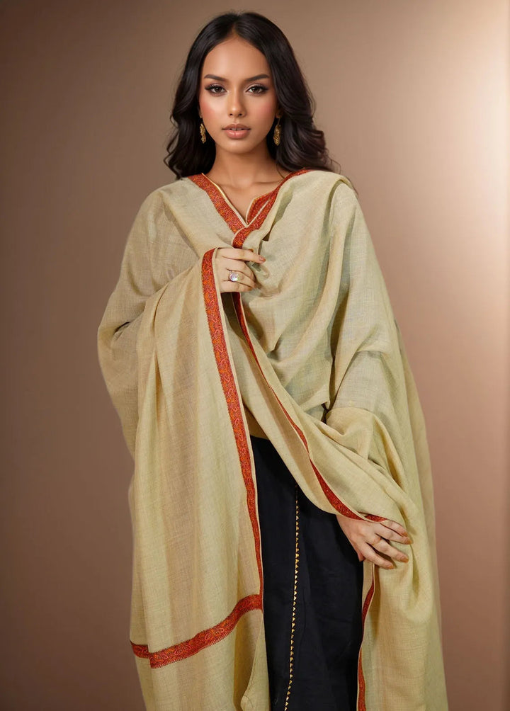 Sanaulla Exclusive Range Pashmina Shawl KPS D-36 Light Brown 4 - Winter Collection