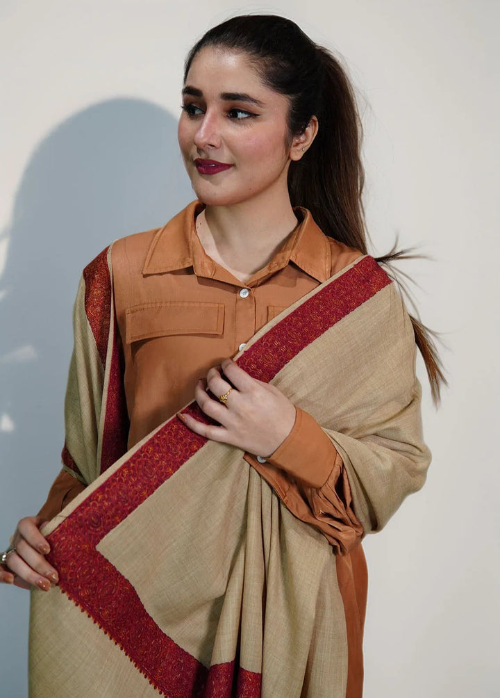 Sanaulla Exclusive Range Pashmina Shawl KPS D-37 Black - Winter Collection