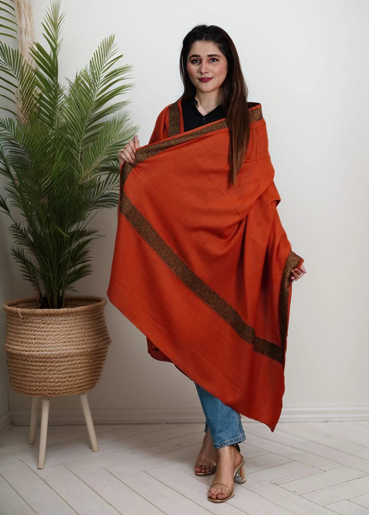 Sanaulla Exclusive Range Pashmina Shawl KPS D-37 Orange - Winter Collection