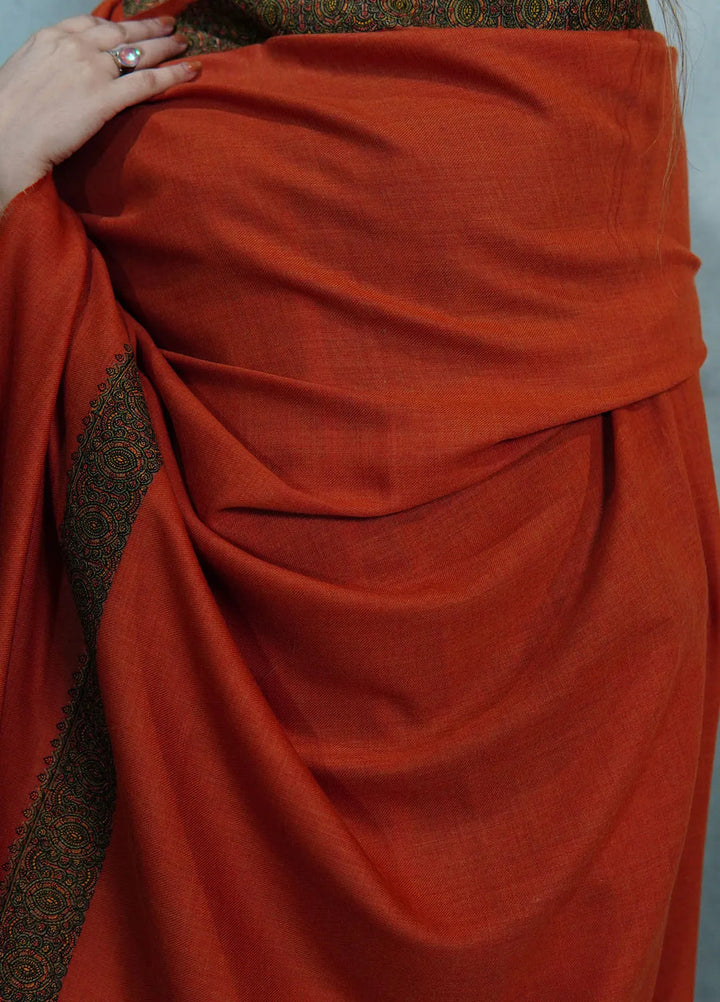 Sanaulla Exclusive Range Pashmina Shawl KPS D-37 Orange - Winter Collection