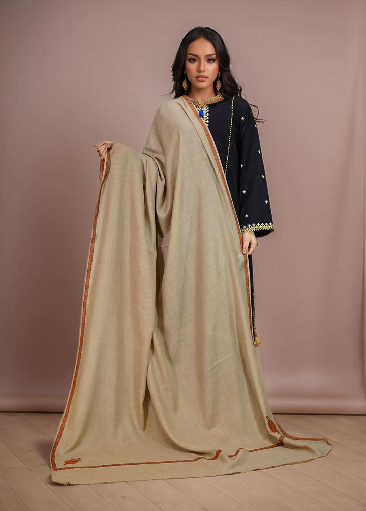 Sanaulla Exclusive Range Pashmina Shawl KPS D-38 Beige 1 - Winter Collection