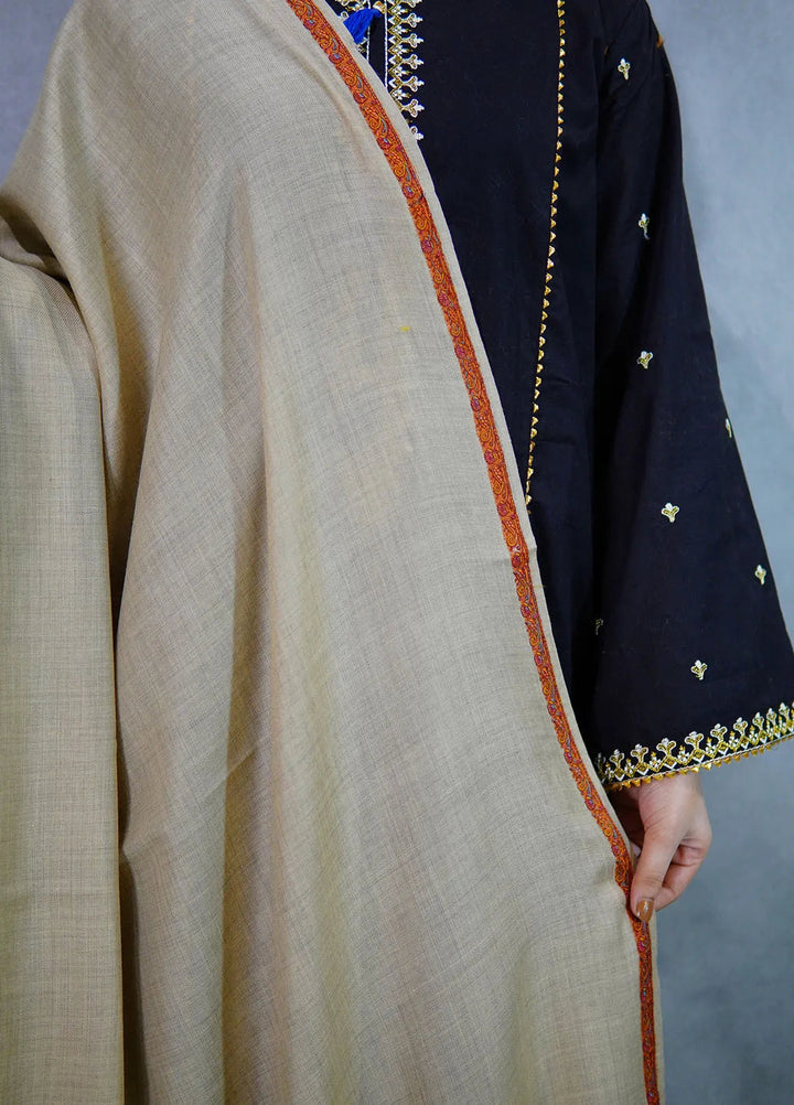 Sanaulla Exclusive Range Pashmina Shawl KPS D-38 Brown 3 - Winter Collection