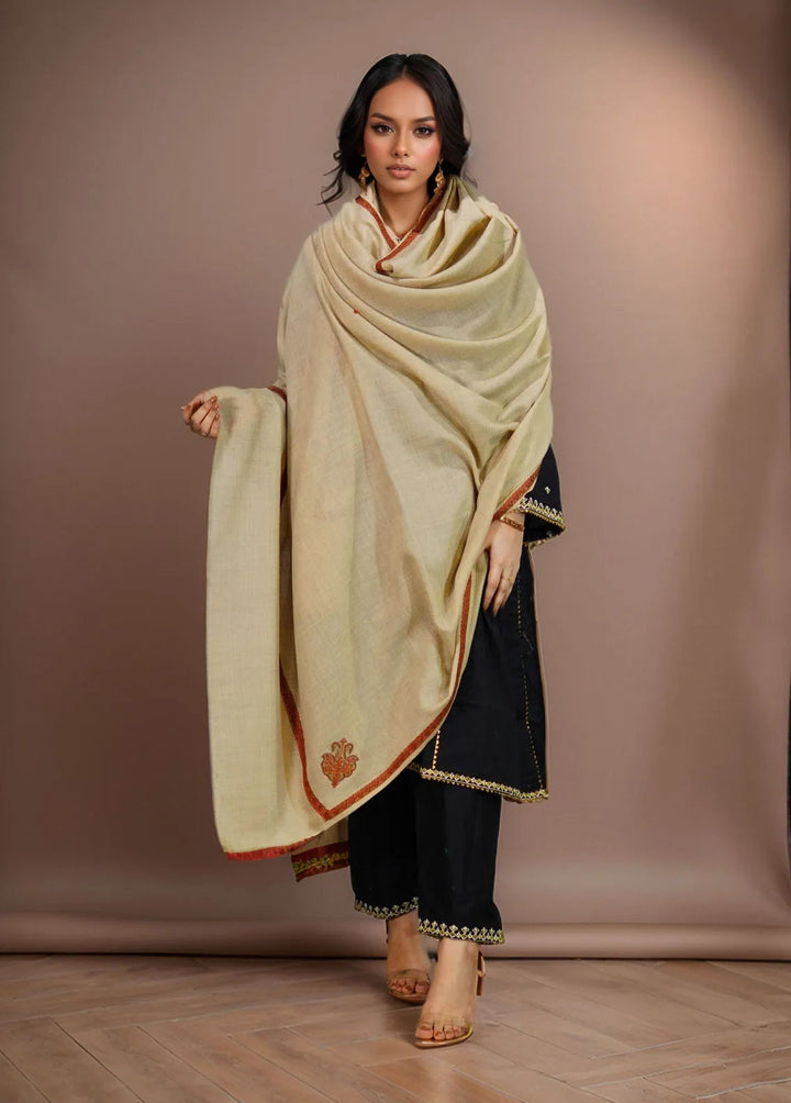 Sanaulla Exclusive Range Pashmina Shawl KPS D-38 Brown - Winter Collection