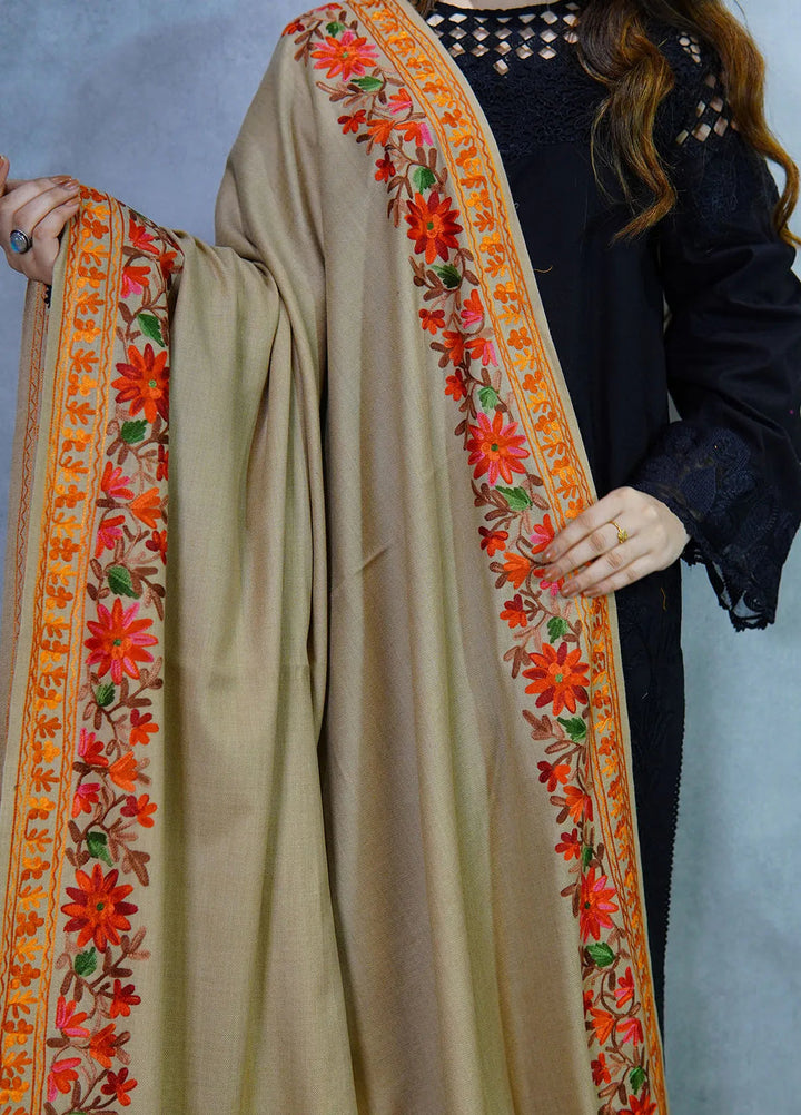 Sanaulla Exclusive Range Pashmina Shawl KPS D-4 Brown 3 - Winter Collection