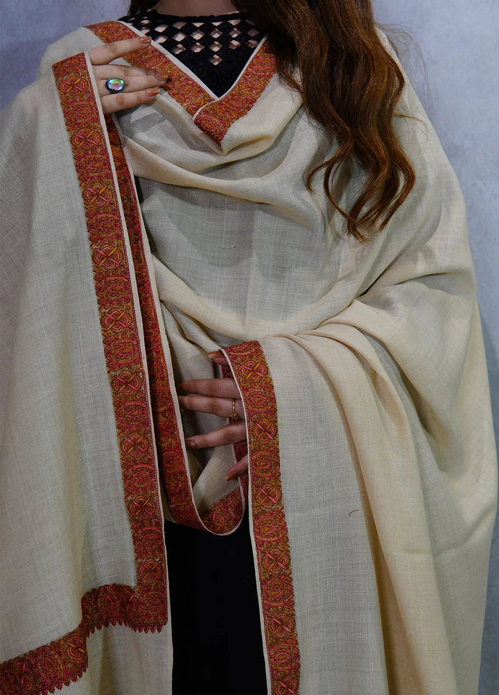 Sanaulla Exclusive Range Pashmina Shawl KPS D-41 Fawn - Winter Collection