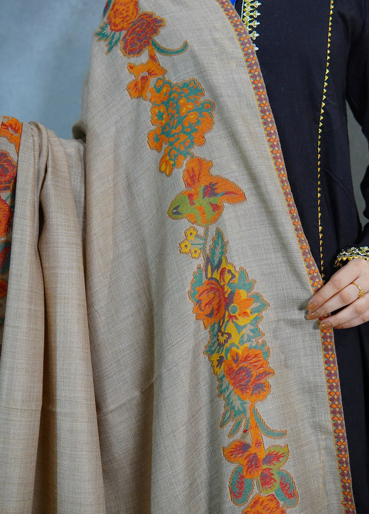 Sanaulla Exclusive Range Pashmina Shawl KPS D-42 Brown 1 - Winter Collection