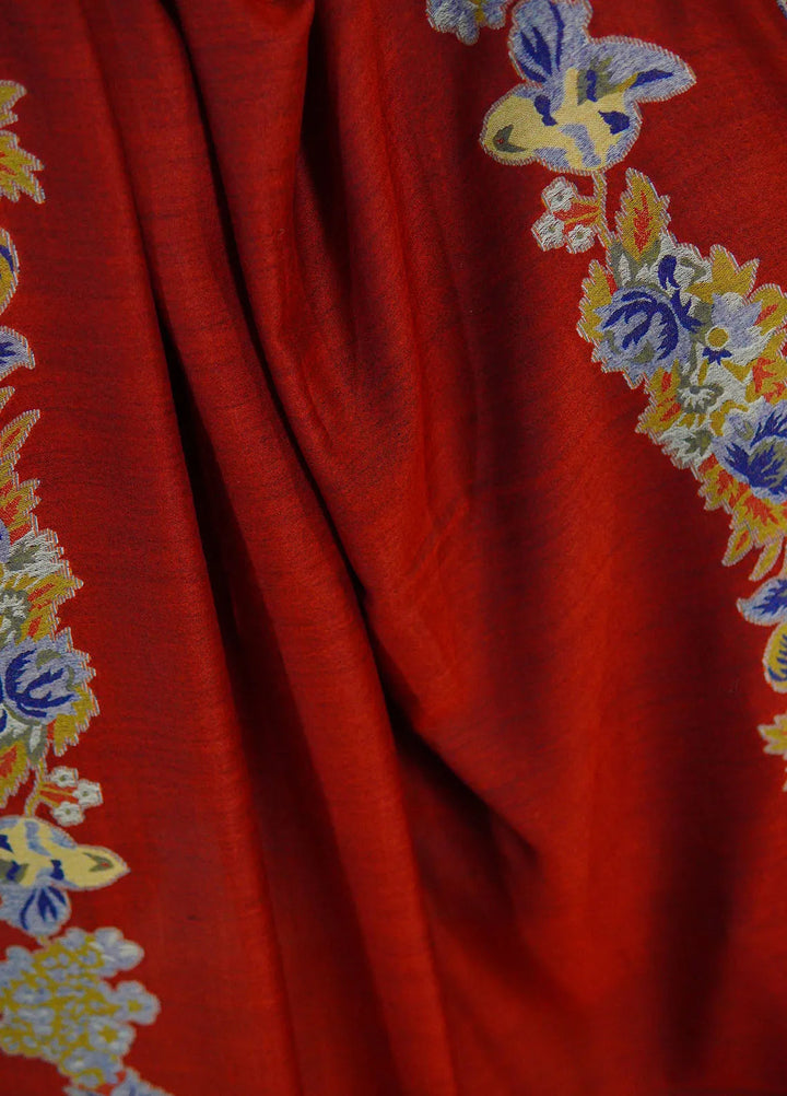 Sanaulla Exclusive Range Pashmina Shawl KPS D-42 Red - Winter Collection