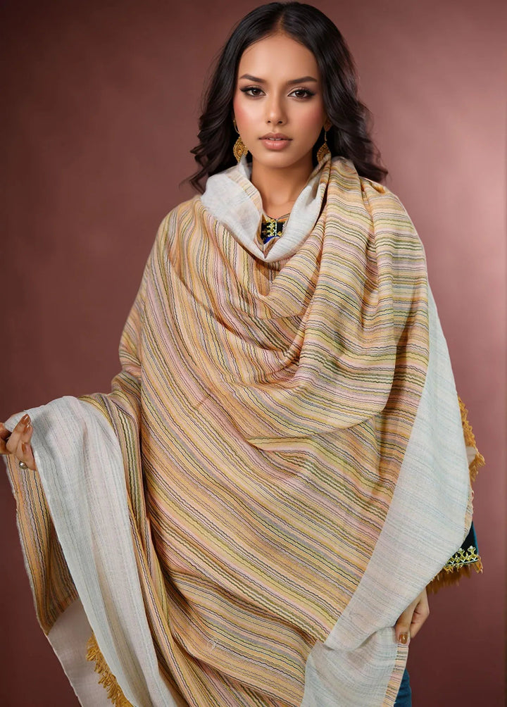 Sanaulla Exclusive Range Pashmina Shawl KPS D-43 Multi 9 - Winter Collection