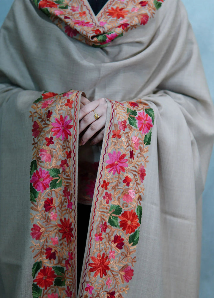 Sanaulla Exclusive Range Pashmina Shawl KPS D-5 Beige 3 - Winter Collection
